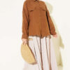 Shirt with Faux Pocket Flap in Muslin Brown - الصورة 2