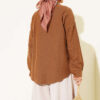 Shirt with Faux Pocket Flap in Muslin Brown - الصورة 3
