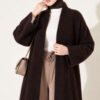 Bearded Long-Sleeve French Terry Cardigan Dark Brown – Bild 2