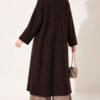 Bearded Long-Sleeve French Terry Cardigan Dark Brown – Bild 4