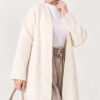 Bearded Long-Sleeve French Terry Cardigan Ecru - الصورة 2