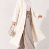 Bearded Long-Sleeve French Terry Cardigan Ecru - الصورة 3
