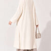 Bearded Long-Sleeve French Terry Cardigan Ecru - الصورة 4