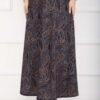 Scuba Midi Skirt with Shawl Pattern Navy Blue - Image 2