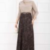 Scuba Midi Skirt with Shawl Pattern Black - Afbeelding 3
