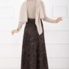 Scuba Midi Skirt with Shawl Pattern Black - Afbeelding 4