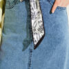 Denim Skirt with Shawl Detail Light Blue – Image 4