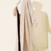Shawl Collar Basic Long Knit Cardigan Beige