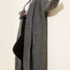 Shawl Collar Basic Long Knit Cardigan Smoke