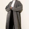 Shawl Collar Basic Long Knit Cardigan Smoke - الصورة 2
