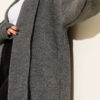 Shawl Collar Basic Long Knit Cardigan Smoke - الصورة 4