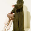 Shawl Collar Basic Long Knit Cardigan Khaki