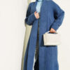 Shawl Collar Basic Long Knit Cardigan Indigo - Afbeelding 2