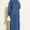 Shawl Collar Basic Long Knit Cardigan Indigo - Afbeelding 3