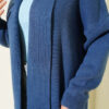 Shawl Collar Basic Long Knit Cardigan Indigo - Afbeelding 4