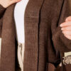 Shawl Collar Basic Long Knit Cardigan Brown - الصورة 4