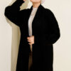 Shawl Collar Basic Long Knit Cardigan Black - الصورة 2