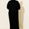 Shawl Collar Basic Long Knit Cardigan Black - الصورة 3