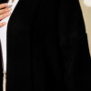 Shawl Collar Basic Long Knit Cardigan Black - الصورة 4