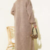 Shawl Collar Basic Long Knit Cardigan Mink - الصورة 3