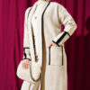 Shawl Collar Pocketed Knit Cardigan Stone