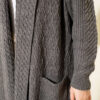 Shawl Collar Textured Knit Cardigan Smoke – Image 4
