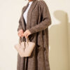 Shawl Collar Textured Knit Cardigan Mink - Imagen 2