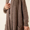 Shawl Collar Textured Knit Cardigan Mink - Imagen 4