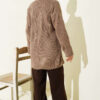 Shawl Collar Rice Knit Cardigan Bronze - Imagen 3