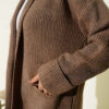 Shawl Collar Rice Knit Cardigan Bronze - Imagen 4