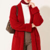 Shawl Collar Rice Knit Cardigan Red - immagine 2