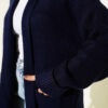 Shawl Collar Rice Knit Cardigan Navy Blue - الصورة 4