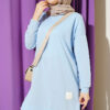Oversized Patch Tunic Baby Blue