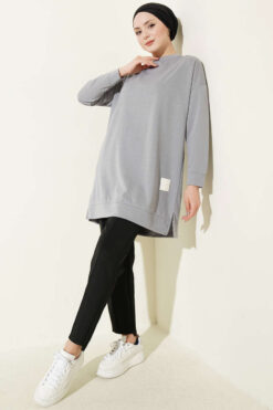 Alternative view of Oversized Patch Tunic Slate Grey