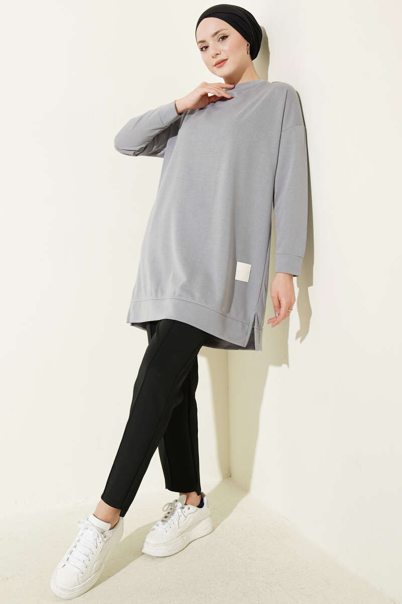 Oversized Patch Tunic Slate Grey – Bild 2