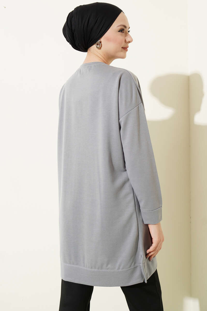 Oversized Patch Tunic Slate Grey – Bild 3