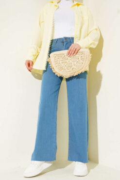 Baggy Cropped Pants Light Blue