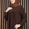 Sare Robe Detailed Modest Dress Brown - immagine 2