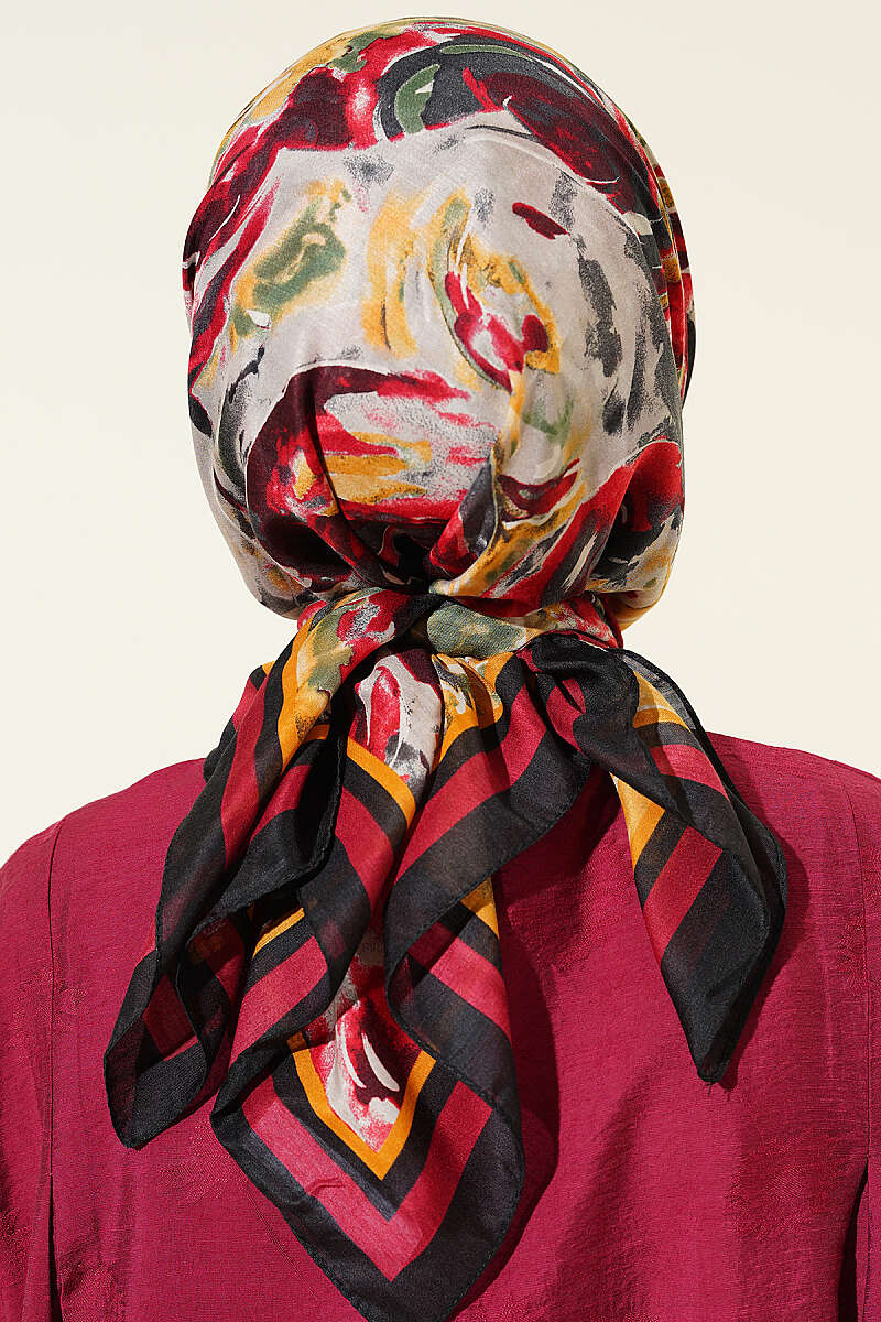 Twisted Pattern Elegance Scarf Red – Bild 3