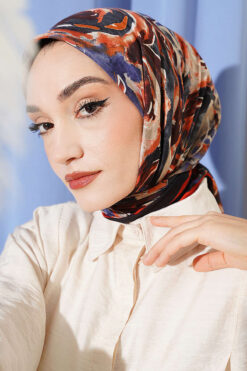 Alternative view of Twisted Pattern Elegance Scarf Black