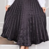 Satin Pleated Skirt with Stone Embellishments Black - immagine 2