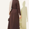 Scuba Detailed Belted Dress Brown – Bild 4