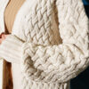 ⁦Basket Weave Knit Cardigan Beige⁩ - الصورة ⁦4⁩