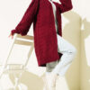 Basket Weave Knit Cardigan Burgundy