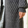 ⁦Basket Weave Knit Cardigan Smoke⁩ - الصورة ⁦4⁩