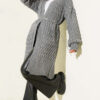 Basket Weave Knit Cardigan Grey