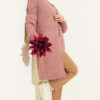 ⁦Basket Weave Knit Cardigan Powder Pink⁩ - الصورة ⁦2⁩