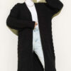 ⁦Basket Weave Knit Cardigan Black⁩ - الصورة ⁦2⁩
