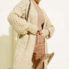 Basket Weave Knit Cardigan Stone