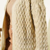 ⁦Basket Weave Knit Cardigan Stone⁩ - الصورة ⁦4⁩